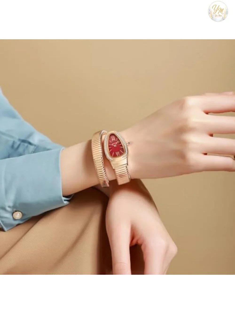 Snake Bracelet Watch Women Elegant Wrap Cuff Bangle Quartz Wristwatch
